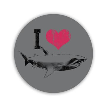 I Love Shark : Gift Sticker Great White Water Animal For Teenager Room Decor Danger