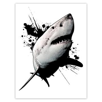 Great White Shark Teeth : Gift Sticker For Teenager Room Poster Animal Lover Dangerous