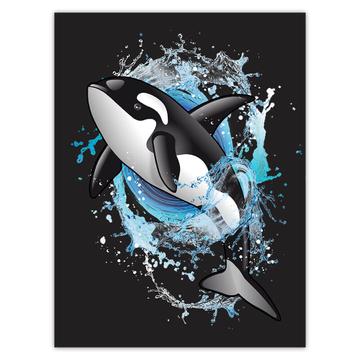 Killer Whale In Water Bubbles : Gift Sticker Cute Room Decor For Teenager Boy Orca Fish