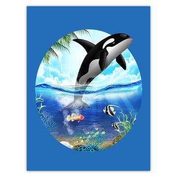 Killer Whale Jumping : Gift Sticker Fish Underwater Life Animal Nature For Kids Teens