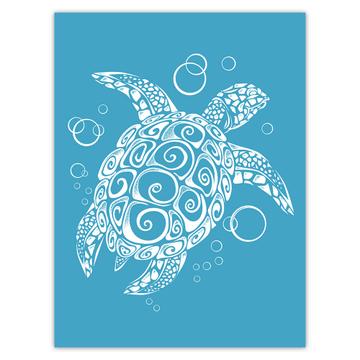 Swimming Turtle Silhouette : Gift Sticker Nature Animal Protection Graphics Water Kids