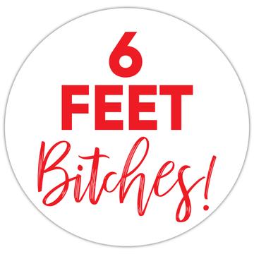 6 Feet Bitches : Gift Sticker Social Distancing Distance Quarantine