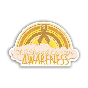 Childhood Cancer Awareness Rainbow : Gift Sticker Gold Ribbon September Charity Month