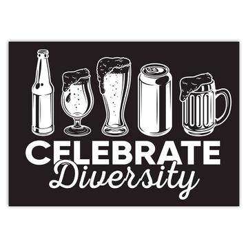Celebrate Diversity : Gift Sticker Drinks Lover Drinking Glasses Beer Long Neck Bar Art