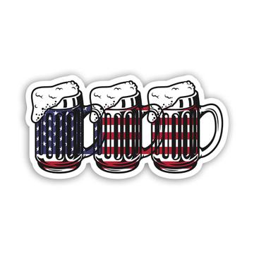 American Beer : Gift Sticker USA Flag Patriotic Drinks Lover Drinking Alcohol Cool Art Print