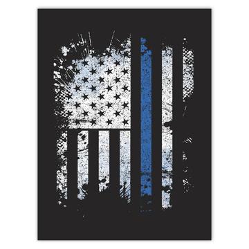 American Flag Back The Blue : Gift Sticker For Police Officer Support Policeman USA