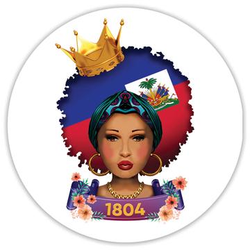 Haiti Haitian Girl Woman : Gift Sticker Independence 1804 Flag Pride Queen African Hair