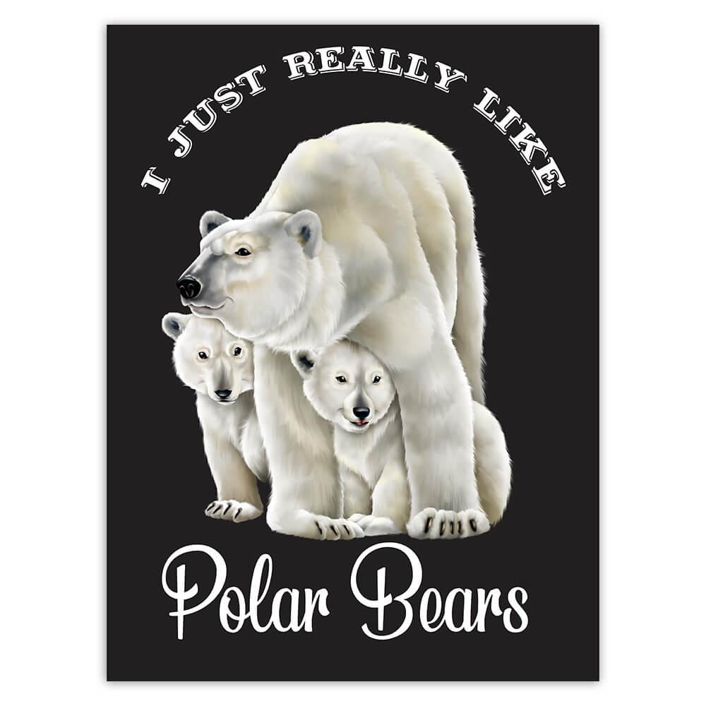 Gift Sticker : Sweet Polar Bears Family Drawing Cute For Nursery Baby Room  Wild | eBay