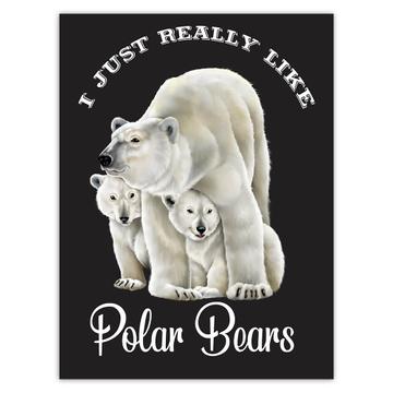 Sweet Polar Bears Family : Gift Sticker Drawing Cute For Nursery Baby Room Wild Animals