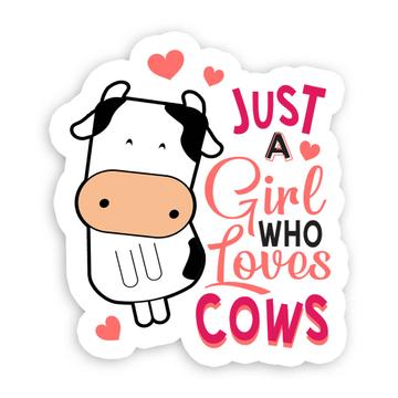For Cow Lover Girl : Gift Sticker Cute Animal Art Sweet Print Birthday Kid Children