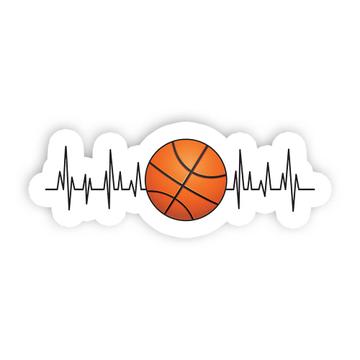 Basketball Lover Heartline : Gift Sticker Team Sport Action Athlete Dad Father Cute Art Print