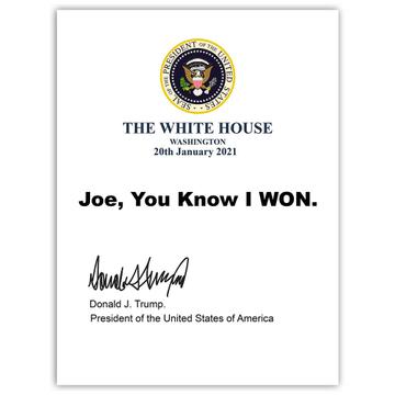 Joe You know I won : Gift Sticker Trump Presidential Seal United States of America USA
