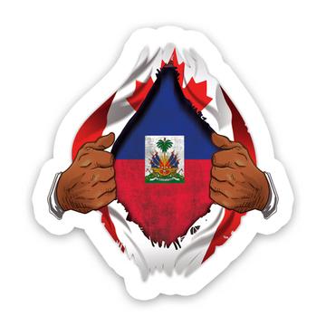 Haiti Haitian Flag : Gift Sticker Coat Of Arms Caribbean Country Pride Souvenir Canada Nation