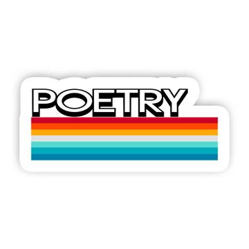 Poetry : Gift Sticker For Best Poet Gradient Songwriter Rainbow Stripes Literature