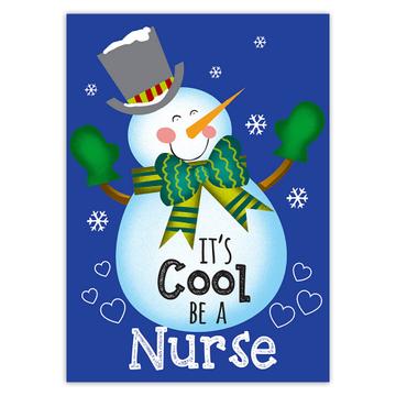 For Nurse Christmas Snowman : Gift Sticker Seasons Greetings Coworker Medical Kid Children