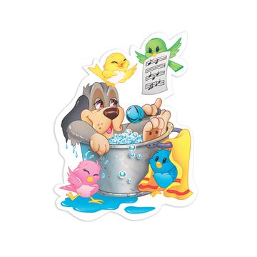 Saint Bernard Cartoon Bath : Gift Sticker Dog Puppy Pet Birds Kiddie Animal Cute