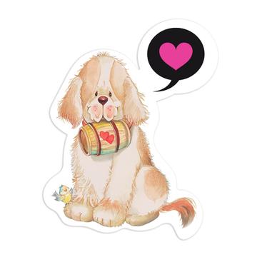 Saint Bernard Watercolor : Gift Sticker Dog Puppy Pet Vintage Aquarelle Animal Cute