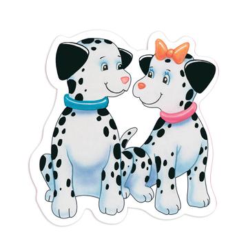 Dalmatian 101 Kisses for You Cartoon Cute : Gift Sticker Dog Puppy Pet Animal