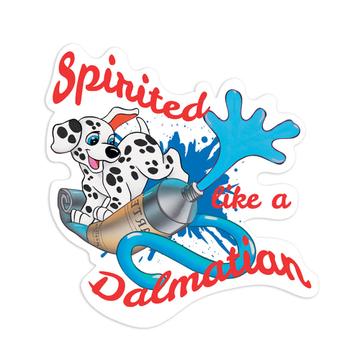Dalmatian Cartoon Ink Spirited : Gift Sticker Dog Puppy Pet Animal