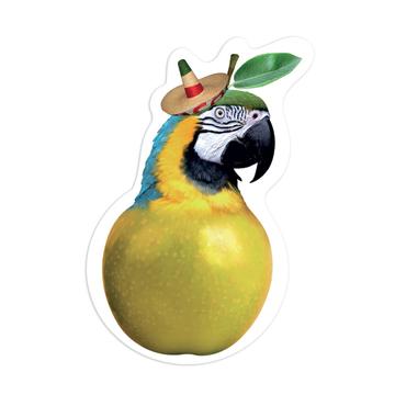 Macaw Fruit Pear Fusion : Gift Sticker Parrot Bird Animal Cute