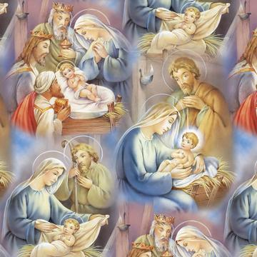Christmas Nativity Holy Family : Gift 12" X 12" Decal Vinyl Sticker Sheet Pattern Baby Jesus Miracle Magi Three Men Religious Art