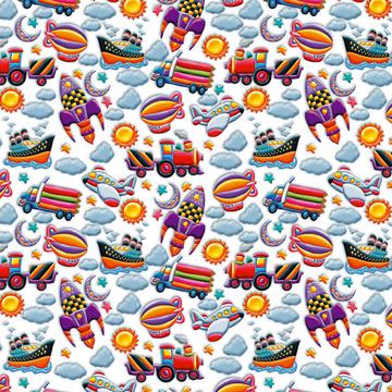For Kids Boy Room Decor : Gift 12" X 12" Decal Vinyl Sticker Sheet Pattern Seamless Rocket Ship Clouds Cute Nursery Baby