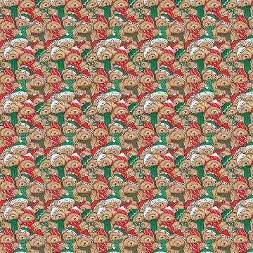 Cute Christmas Bears Pattern : Gift 12" X 12" Decal Vinyl Sticker Sheet Sweet Bear For Kid Children Decor Party Baby Winter