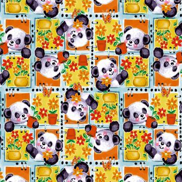 Cute Panda Pandas : Gift 12" X 12" Decal Vinyl Sticker Sheet Pattern Flower Sweet Bear For Kid Child Nursery Decor Birthday