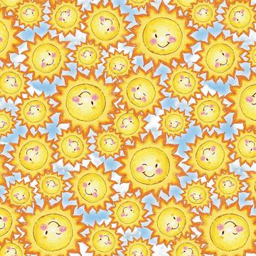 Winking Sun Suns : Gift 12" X 12" Decal Vinyl Sticker Sheet Pattern Kids Summer Nursery Child Room Positive Cute Sweet