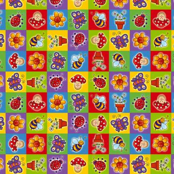 Baby Ladybug Butterfly Fly Agaric : Gift 12" X 12" Decal Vinyl Sticker Sheet Pattern Cute Funny Kids Child Kindergarten Decor Flower