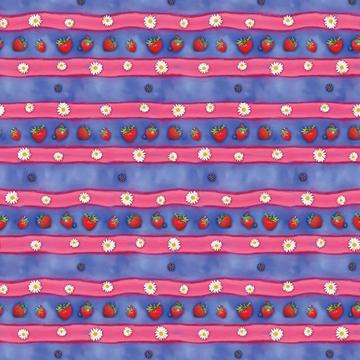 Strawberry Daisy Stripes : Gift 12" X 12" Decal Vinyl Sticker Sheet Pattern Summer Feminine Cute Art For Best Friend Birthday Flower