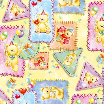Birthday Bear Bears : Gift 12" X 12" Decal Vinyl Sticker Sheet Pattern For Kid Child First Celebration Toddler Balloons Cute Sweet