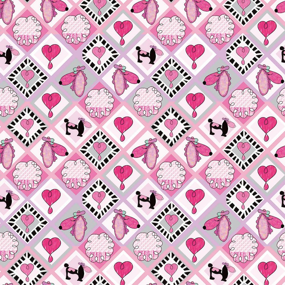 For Poodle Lover Owner : Gift 12" X 12" Decal Vinyl Sticker Sheet Pattern Cute Feminine Dog Dogs Pet Best Friend Hearts