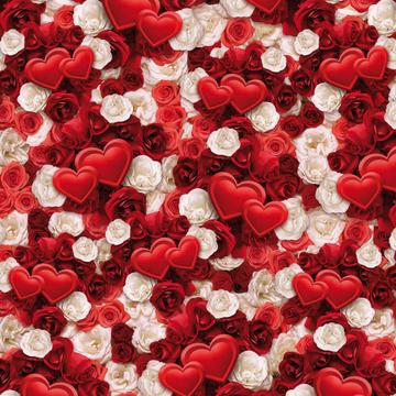Red White Roses : Gift 12" X 12" Decal Vinyl Sticker Sheet Pattern Hearts Valentine Love Full Pattern Mothers Day Flowers Romantic