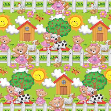 Teddy Bear Girl : Gift 12" X 12" Decal Vinyl Sticker Sheet Pattern Farm Sheep Sun Tree Cloud Pattern Diy Fence Baby Shower Floral
