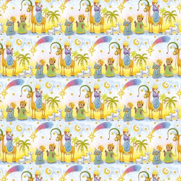 Baby Three Kings : Gift 12" X 12" Decal Vinyl Sticker Sheet Pattern For Kids Christmas Greetings Magi Jesus Cute Christian Religious