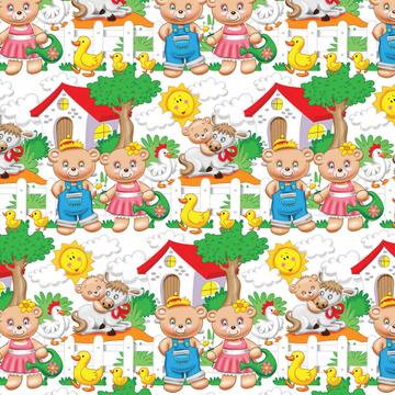 Bears Couple : Gift 12" X 12" Decal Vinyl Sticker Sheet Pattern Baby Shower Farm Nursery Decor Pattern Welcome House Party Design