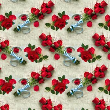 Red Roses Arrangement : Gift 12" X 12" Decal Vinyl Sticker Sheet Pattern Silk Ribbon Flowers Pattern Valentine Mom Love Parchment