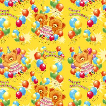 Birthday Bears Cake Balloons : Gift 12" X 12" Decal Vinyl Sticker Sheet Pattern For Kids Party Invite Decor Children Bear Cute Sweet