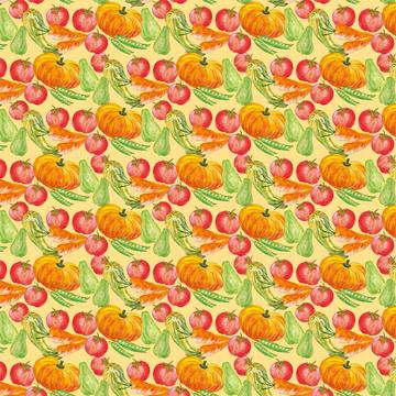 Drawn Vegetables : Gift 12" X 12" Decal Vinyl Sticker Sheet Pattern Retro Pattern Pumpkin Peas Tomato Squash Kitchen Wall Decor