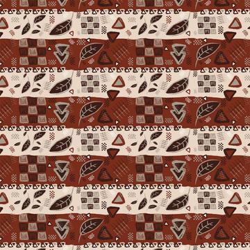 Tribal Pattern Fall : Gift 12" X 12" Decal Vinyl Sticker Sheet Abstract Print Geometrical Squares Triangle Leaves Autumn Fabric