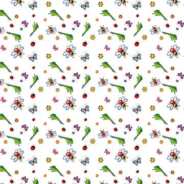 Funny Kids Pattern : Gift 12" X 12" Decal Vinyl Sticker Sheet Bee Frog Ladybug Flowers Daisies Floral Cute Children Birthday