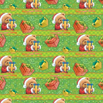 Sweet Teddy Bear : Gift 12" X 12" Decal Vinyl Sticker Sheet Pattern Santa Dressed Christmas Pattern Kids Baby Shower Decor