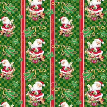 Santa Klaus Rocking Horse : Gift 12" X 12" Decal Vinyl Sticker Sheet Pattern Baby Kids Christmas Pattern Sweet Toys Quilt Print