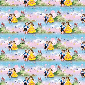 Beauty And Beast : Gift 12" X 12" Decal Vinyl Sticker Sheet Pattern Castle Butterflies Fairytale Party Favors Topper Princess Romantic