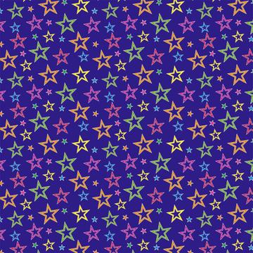 Colorful Stars : Gift 12" X 12" Decal Vinyl Sticker Sheet Pattern Blue All Occasion Birthday Christmas Xmas