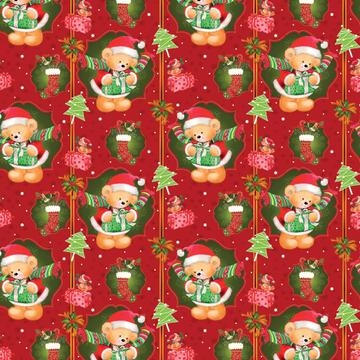 Teddy Bear Girl : Gift 12" X 12" Decal Vinyl Sticker Sheet Pattern Christmas Celebration Pattern Gifts Sweet Kids Home Decor