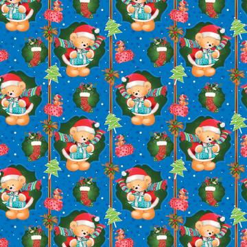 Teddy Bear Girl : Gift 12" X 12" Decal Vinyl Sticker Sheet Pattern Winter Mood Santa Christmas Pattern Bird Cute Baby Tree