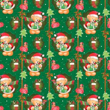 Teddy Bear Girl : Gift 12" X 12" Decal Vinyl Sticker Sheet Pattern Christmas Greetings Pattern Childish Nursery Decor Card