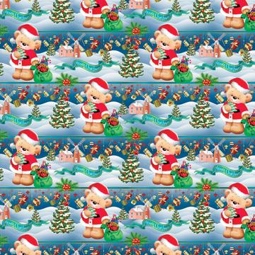 Teddy Bear Santa : Gift 12" X 12" Decal Vinyl Sticker Sheet Pattern Winter Holidays Christmas Pattern Cute Cartoon Child Invite